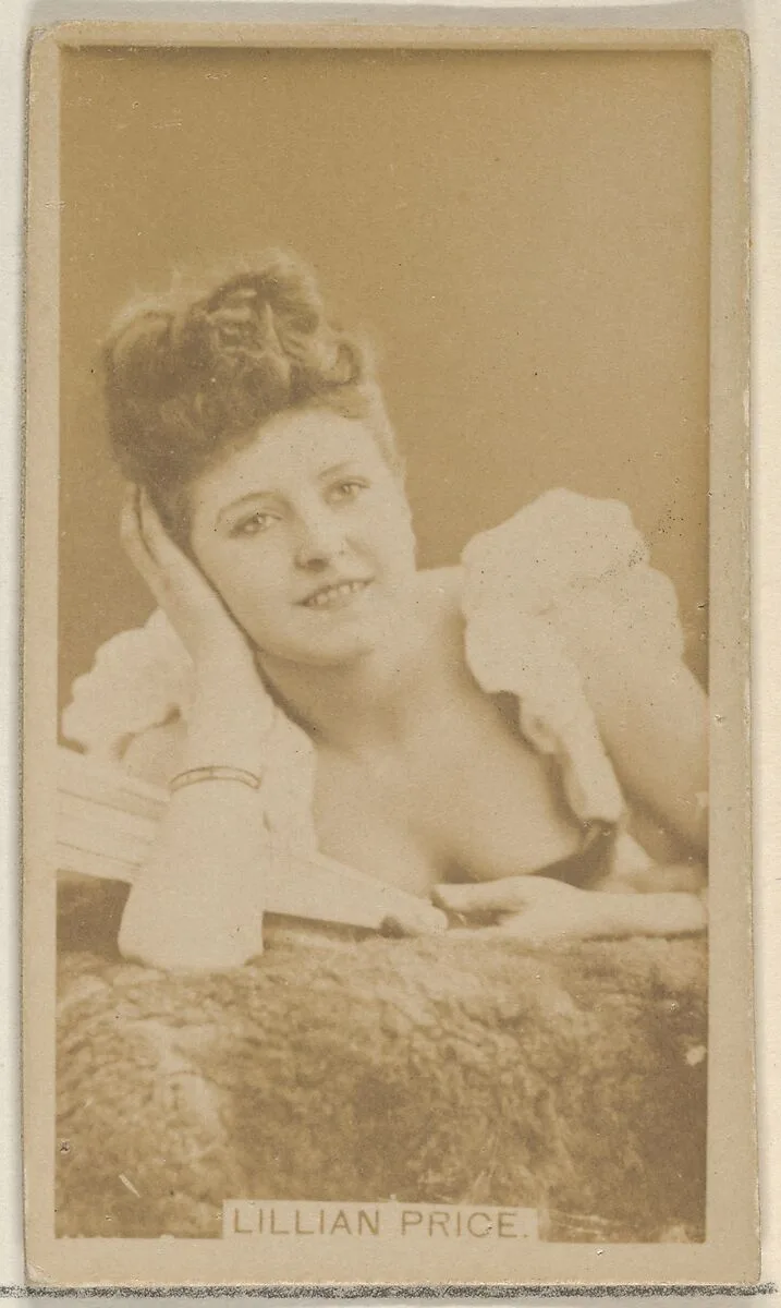 Lillian Price, from the Actors and Actresses series (N45, Type 8) for Virginia Brights Cigarettes — Allen & Ginter