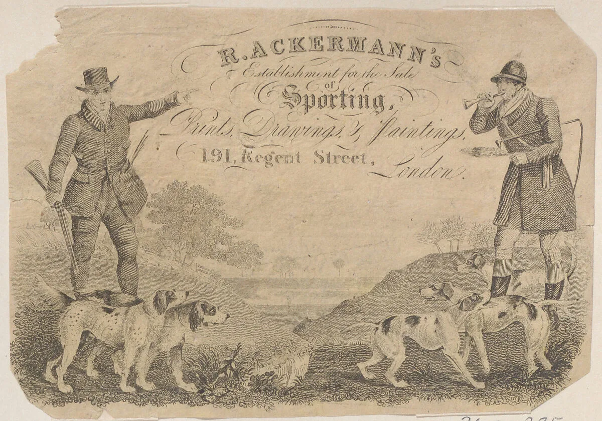 Trade Card for R. Ackermann, Printseller and Art Dealer — Anonymous, British, 19th century