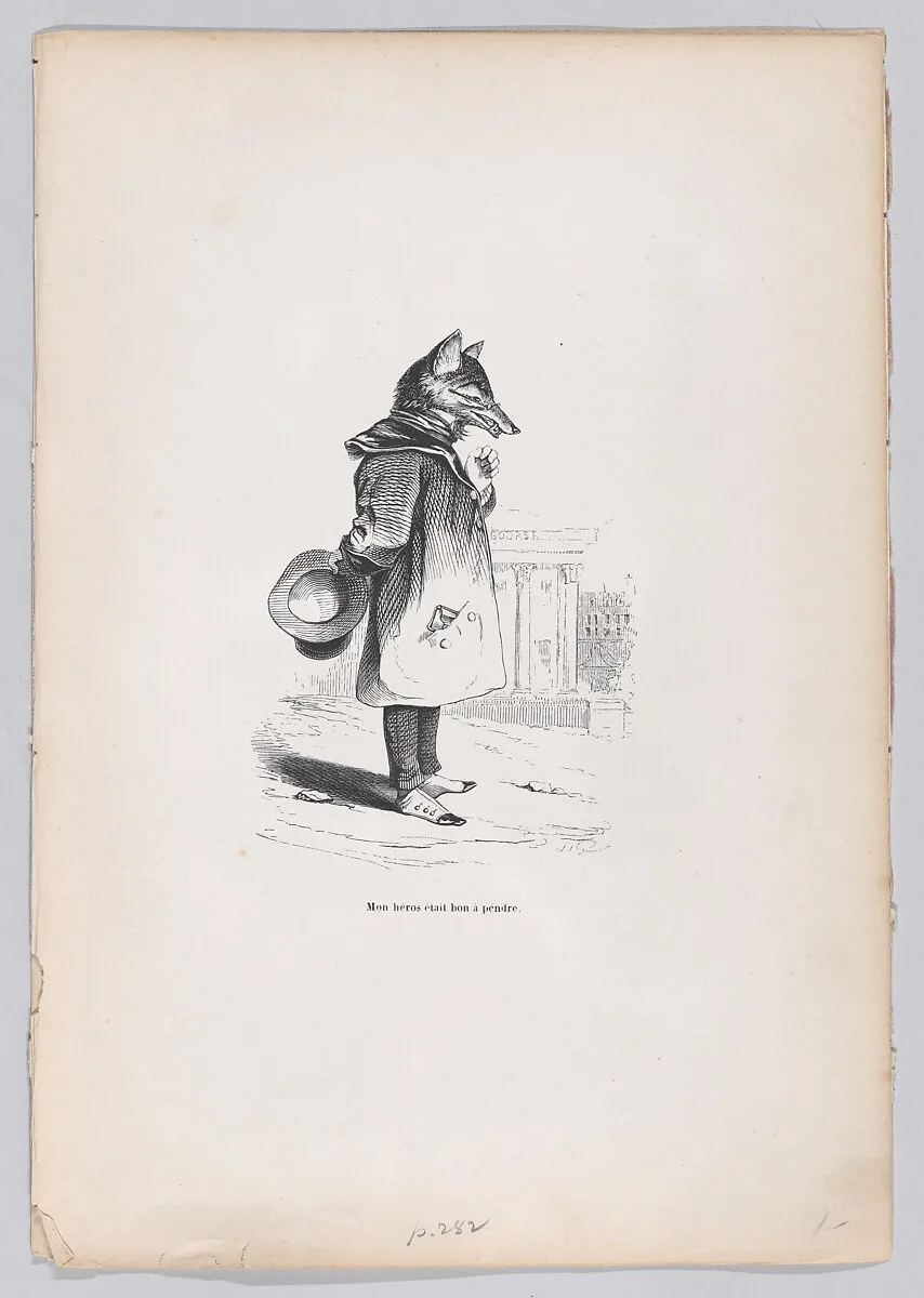 "My hero was good at hanging" from Scenes from the Private and Public Life of Animals — Honoré de Balzac|J. J. Grandville