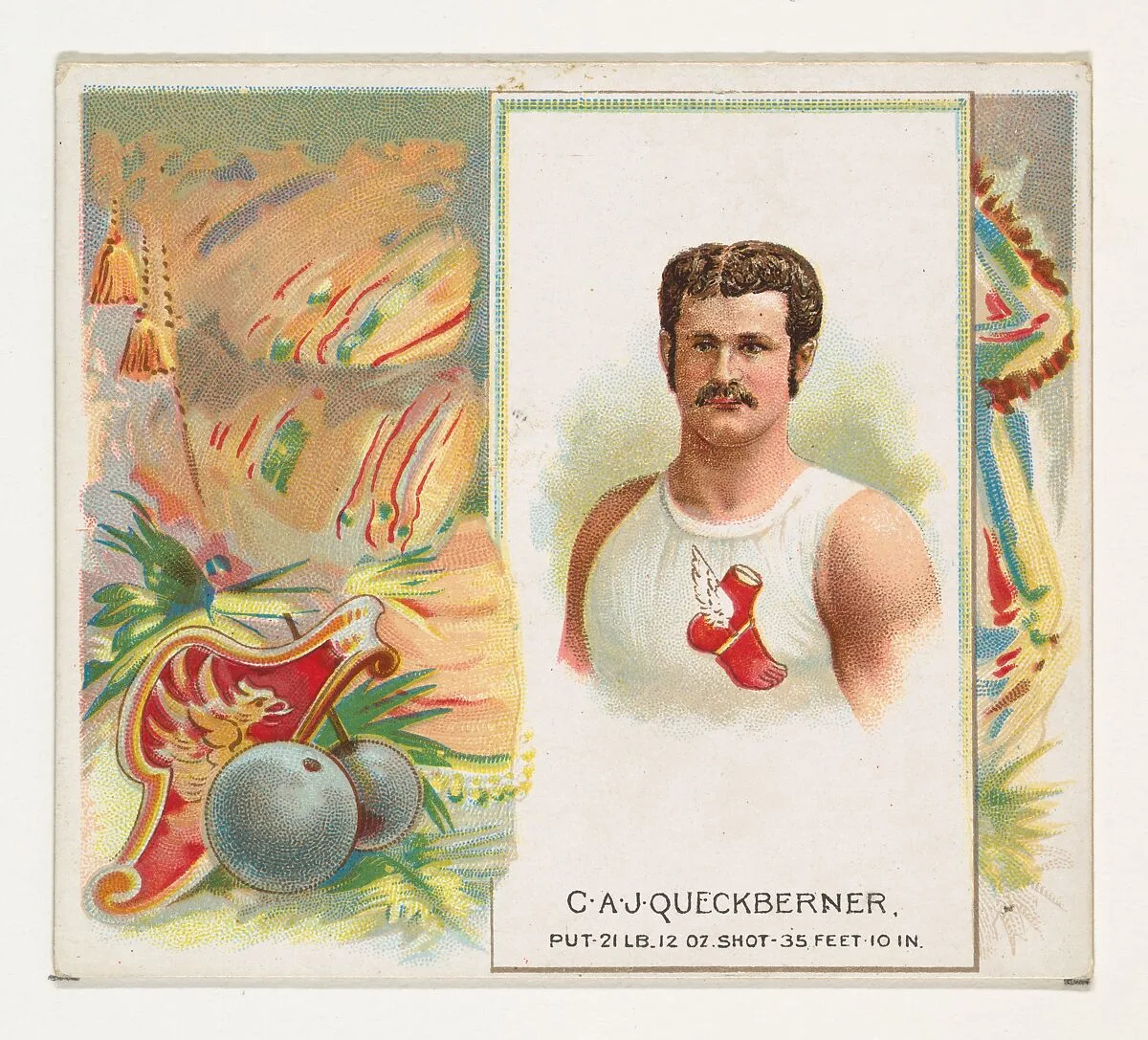 C.A.J. Queckberner, Shot Put, from World's Champions, Second Series (N43) for Allen & Ginter Cigarettes — Lindner, Eddy & Claus|Allen & Ginter