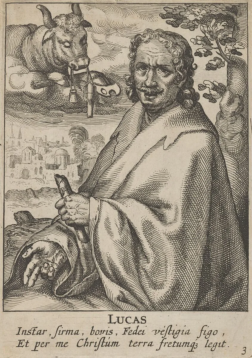 Luke, from The Four Evangelists — Pieter Feddes van Harlingen|Claes Jansz. Visscher
