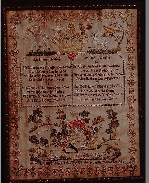 Embroidered sampler — Rebecca Gallyon
