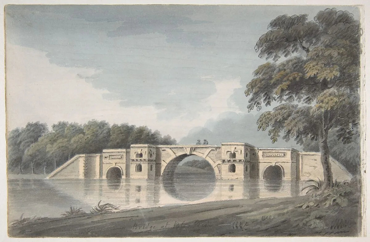 Bridge at Blenheim Palace (recto); York Cathedral (verso) — Hubert Cornish