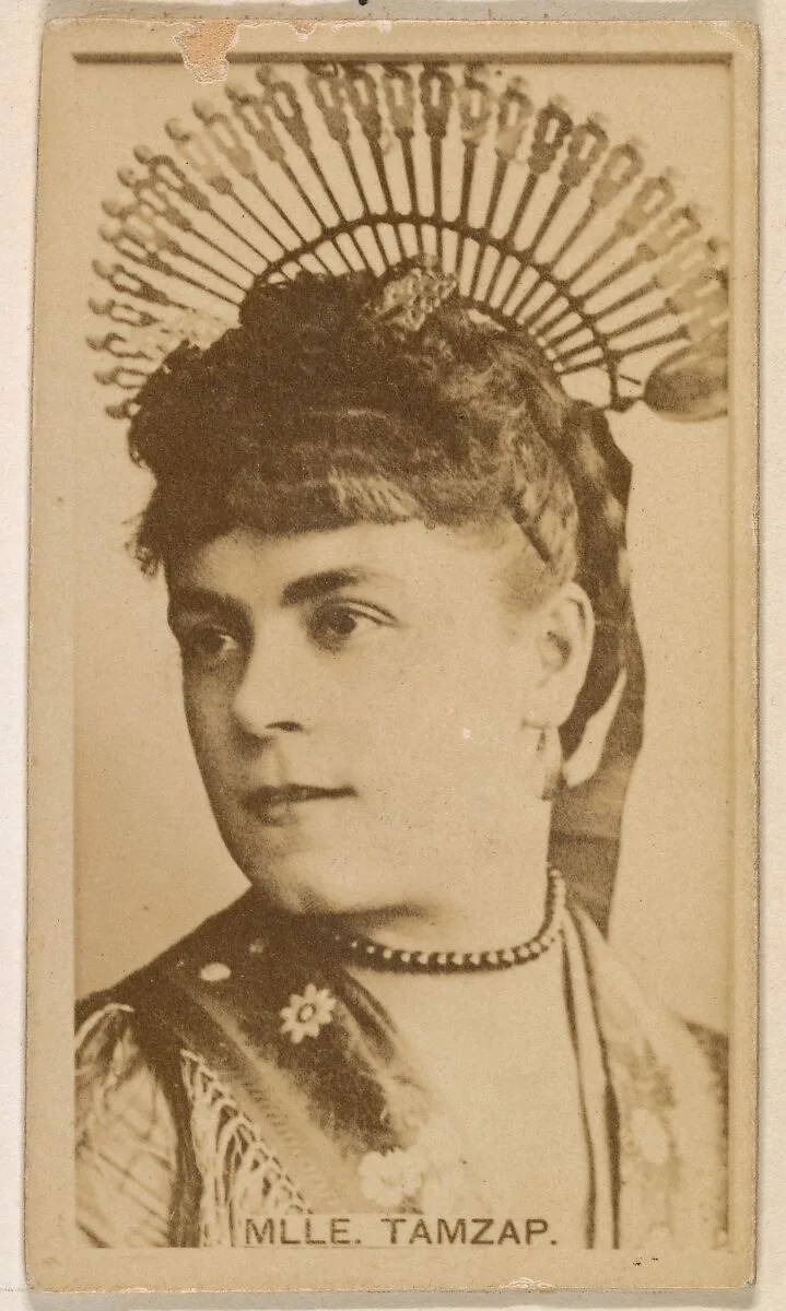 Mlle. Tamzap, from the Actresses series (N245) issued by Kinney Brothers to promote Sweet Caporal Cigarettes — Kinney Brothers Tobacco Company
