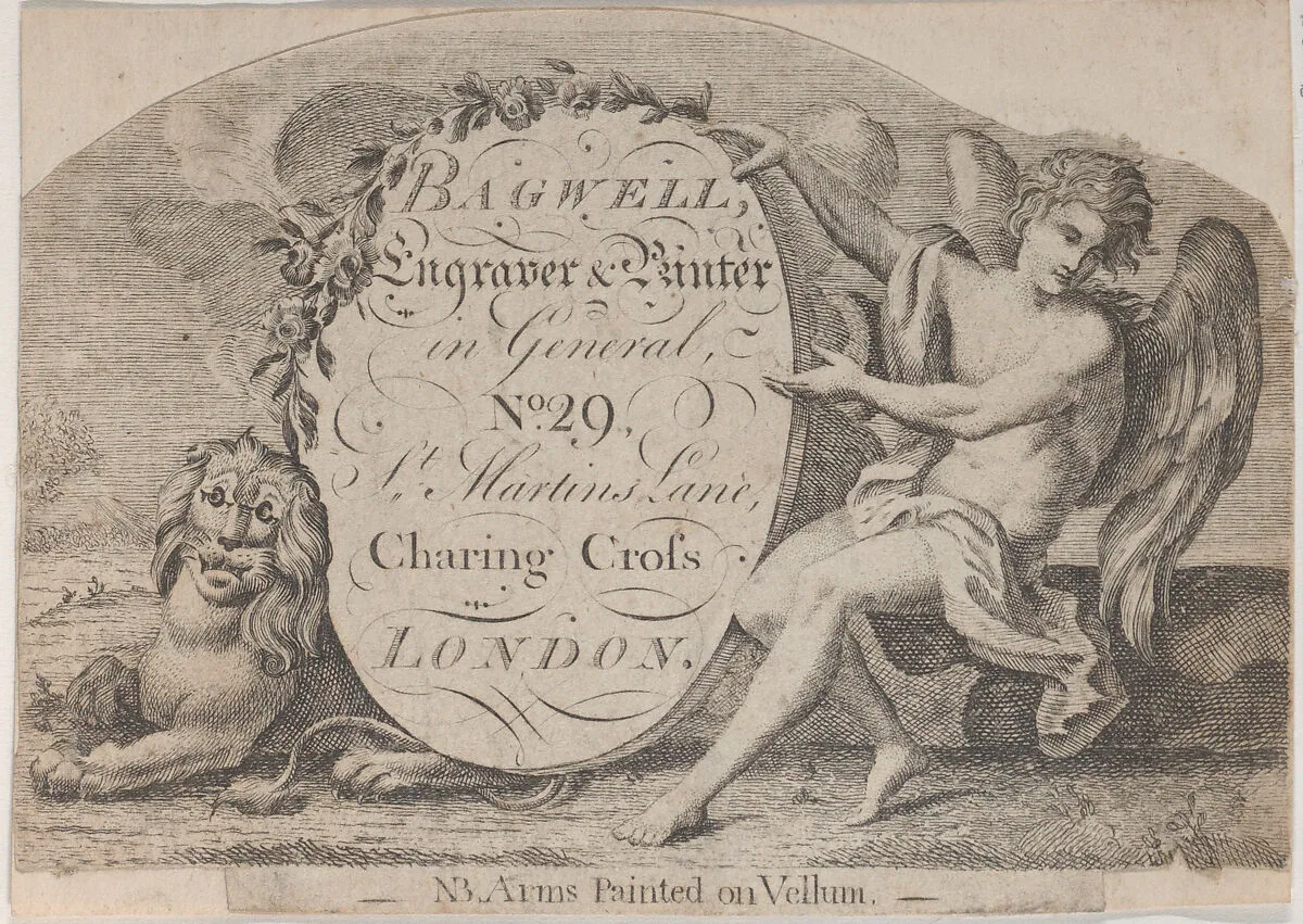 Trade Card for Bagwell, Engraver and Printer — Anonymous, British, 19th century