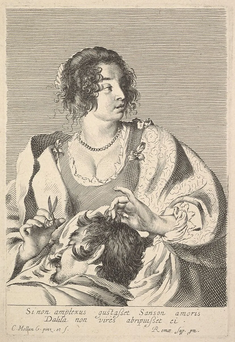 Delilah Cutting Samson's Hair — Claude Mellan