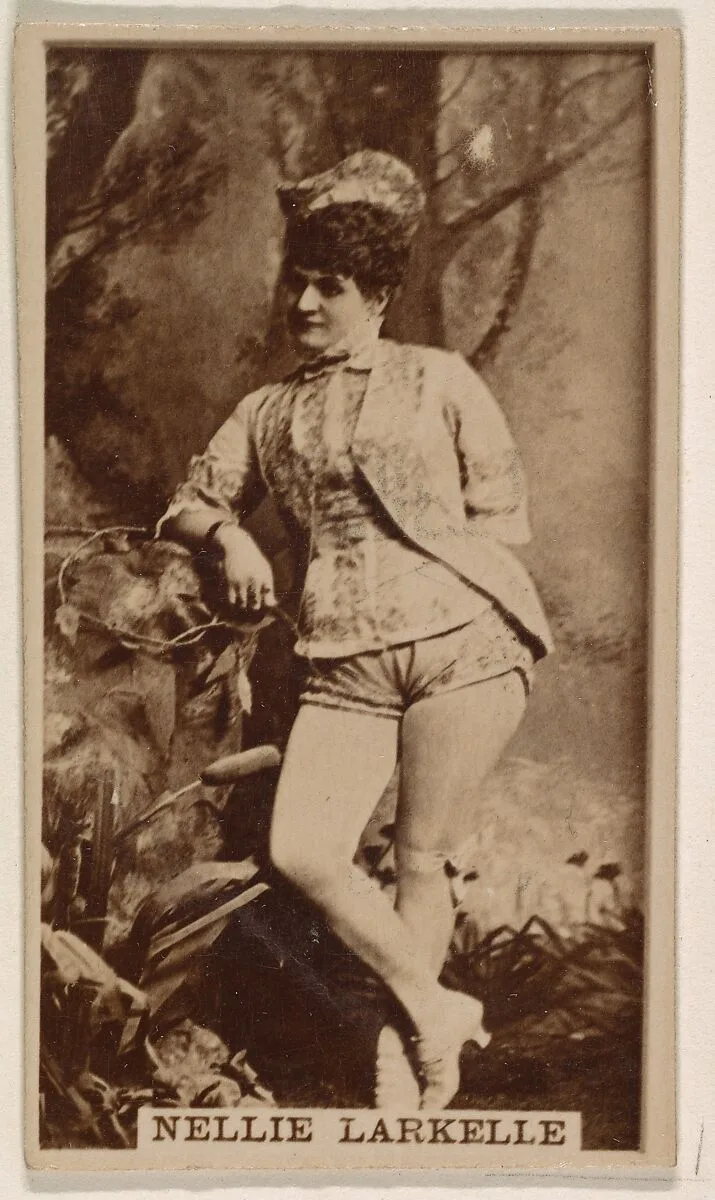 Nellie Larkelle, from the Actresses series (N245) issued by Kinney Brothers to promote Sweet Caporal Cigarettes — Kinney Brothers Tobacco Company