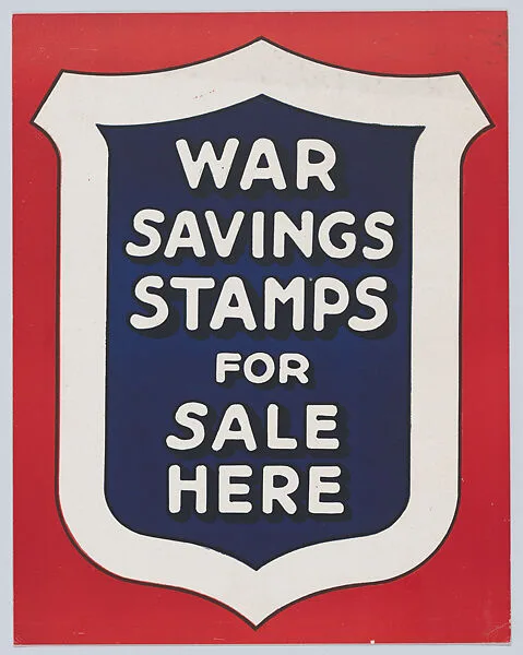 War savings stamps for sale here — Anonymous, American, 20th century