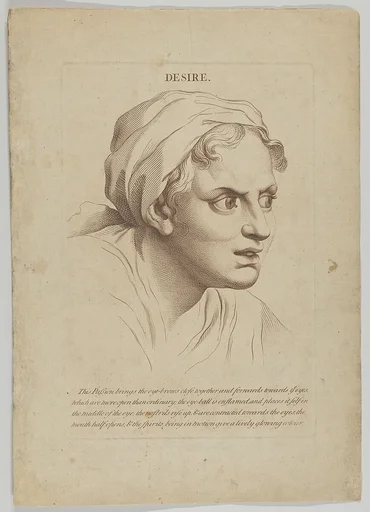 Desire (from "Heads Representing the Various Passions of the Soul; as they are Expressed in the Human Countenance: Drawn by that Great Master Monsieur Le Brun")