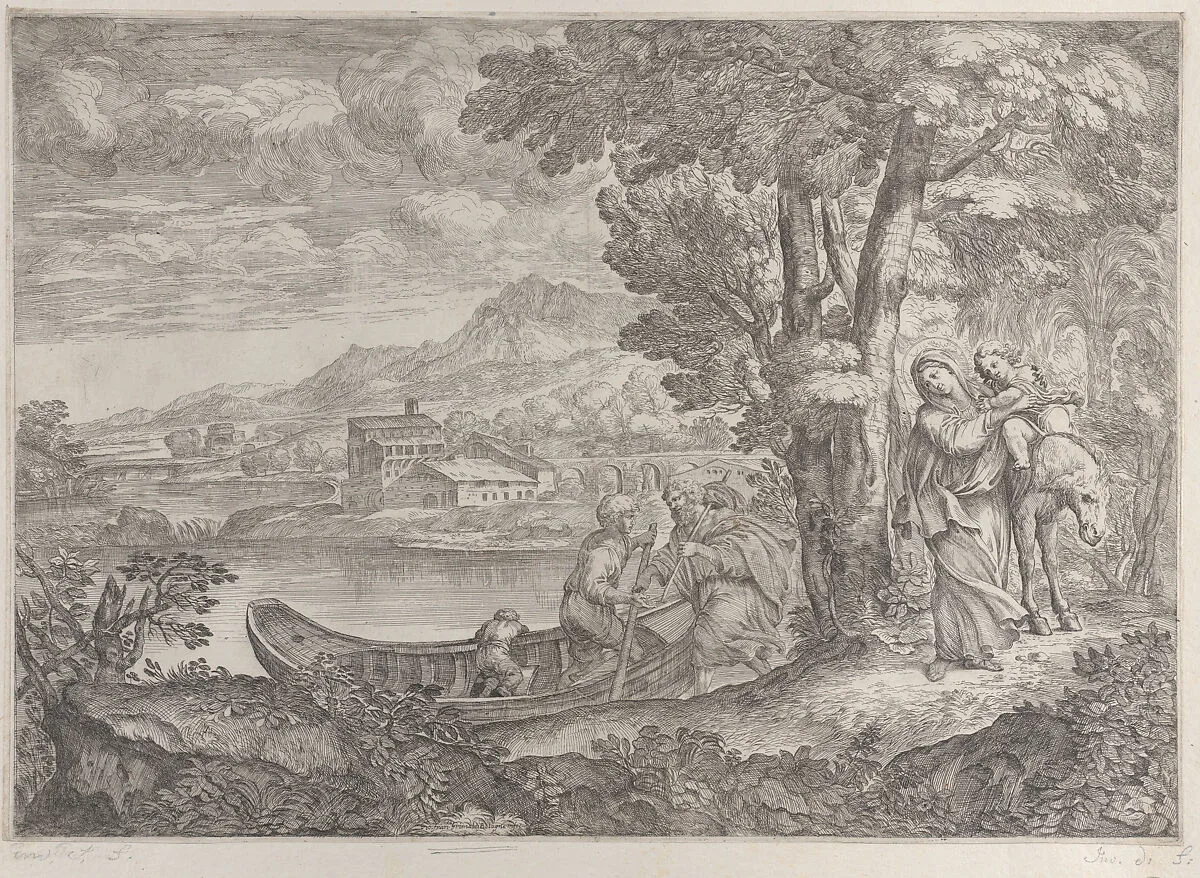 Landscape with the flight into Egypt — Giovanni Francesco Grimaldi