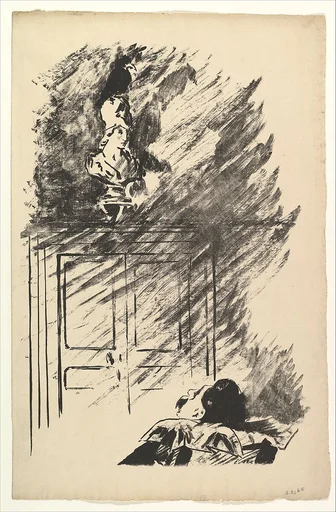 Perched upon a Bust of Pallas. Illustration to The Raven by Edgar Allan Poe