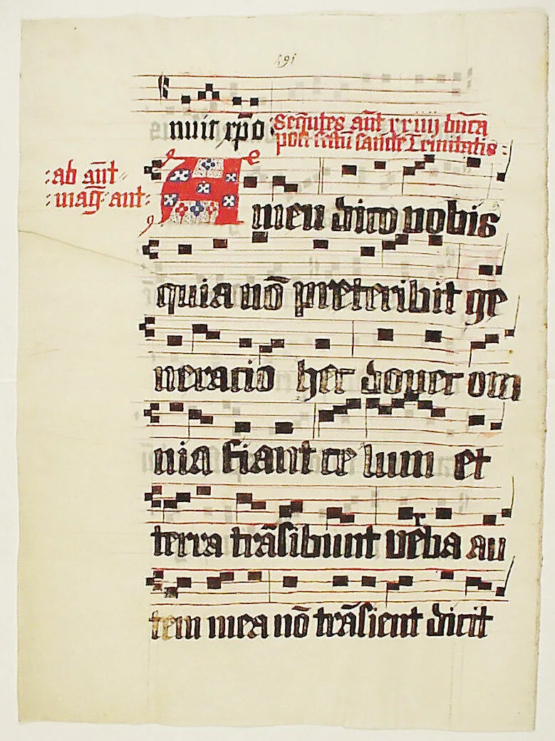 Manuscript Leaf with Initial A, from an Antiphonary — Unknown