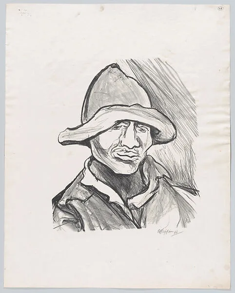 Portrait of a man wearing a hat (head and shoulders) — Pablo Esteban O'Higgins