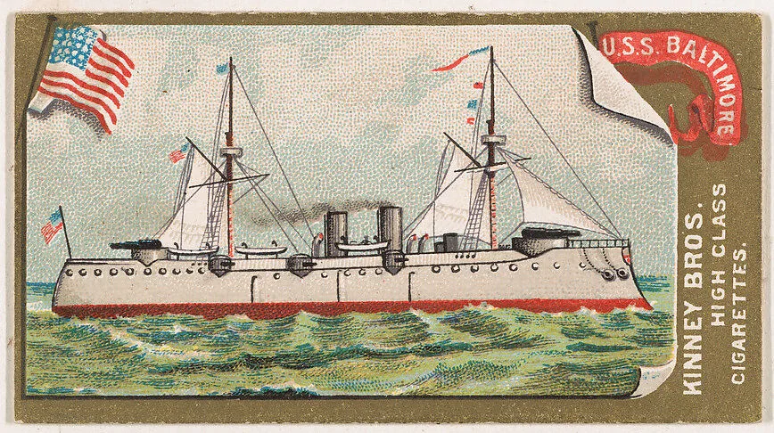 U.S.S. Baltimore, from the Naval Vessels of the World series (N226) issued by Kinney Bros. — Kinney Brothers Tobacco Company