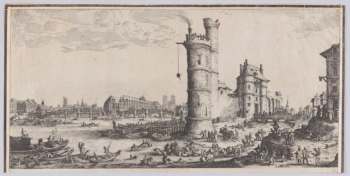 Copy of Vue du Pont-Neuf (View of the Pont-Neuf), from Les Deux Grandes Vues de Paris (The Two Large Views of Paris) — Jacques Callot|Anonymous
