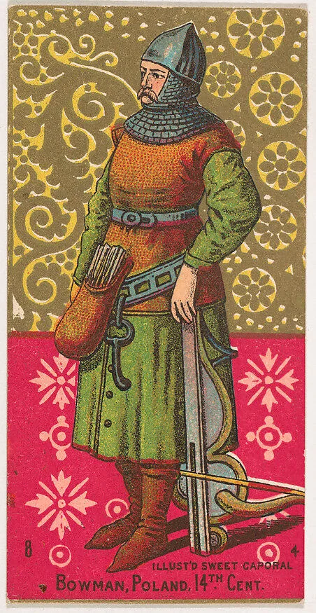Bowman, Poland, 14th Century, from the Military Series (N224) issued by Kinney Tobacco Company to promote Sweet Caporal Cigarettes — Kinney Brothers Tobacco Company