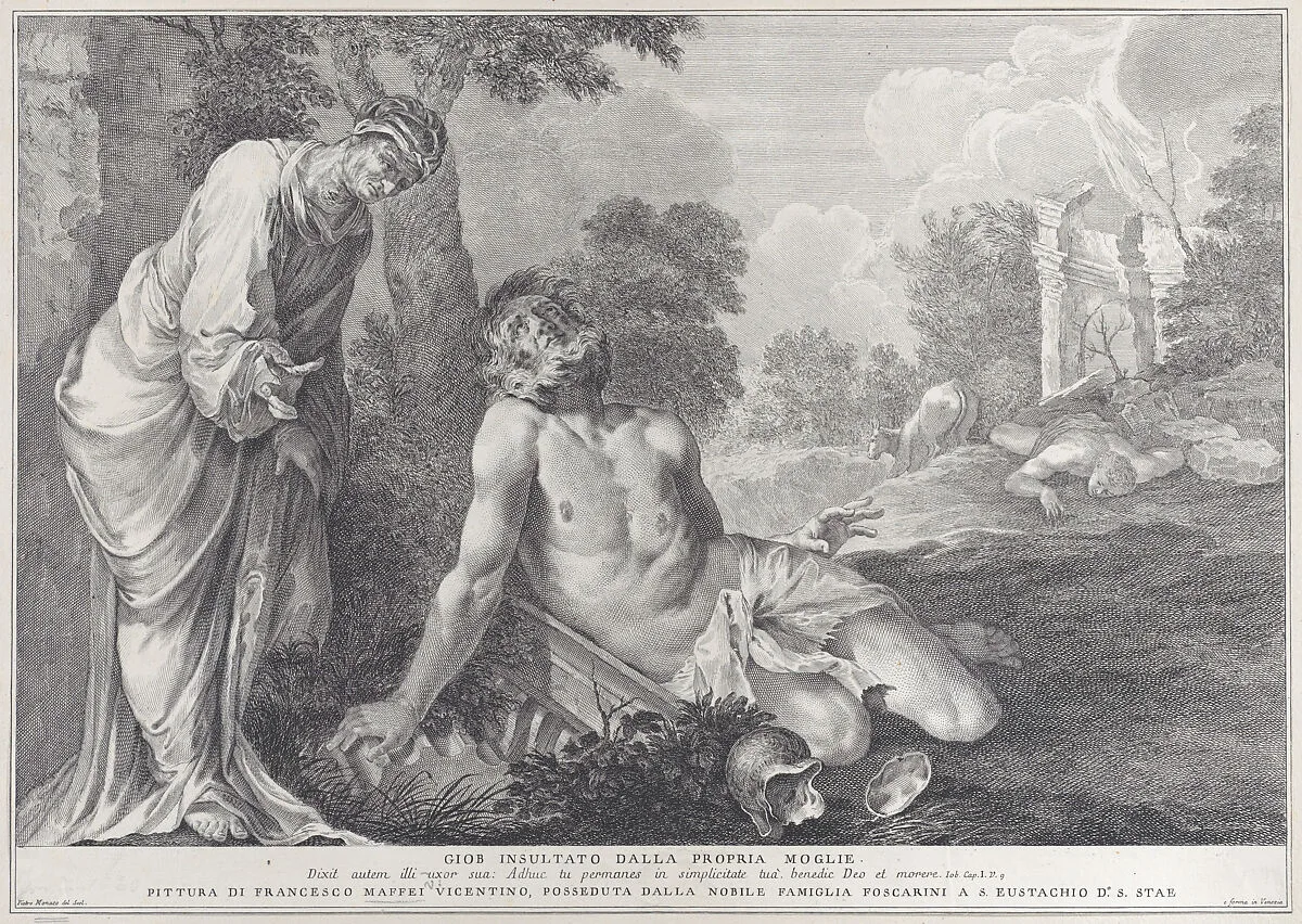 Job rebuked by his wife — Pietro Monaco|Francesco Maffei