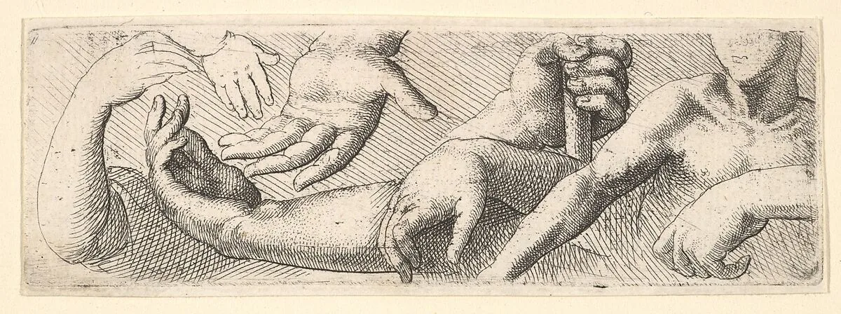 Hands and arms — Wenceslaus Hollar