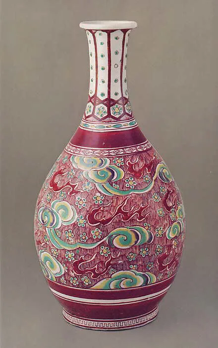 色絵梅雲文大徳利|Large Wine Bottle — Unknown