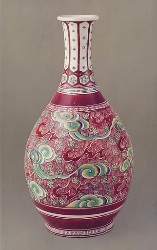 色絵梅雲文大徳利|Large Wine Bottle