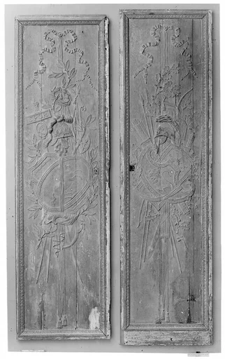 Panel with trophy representing Africa