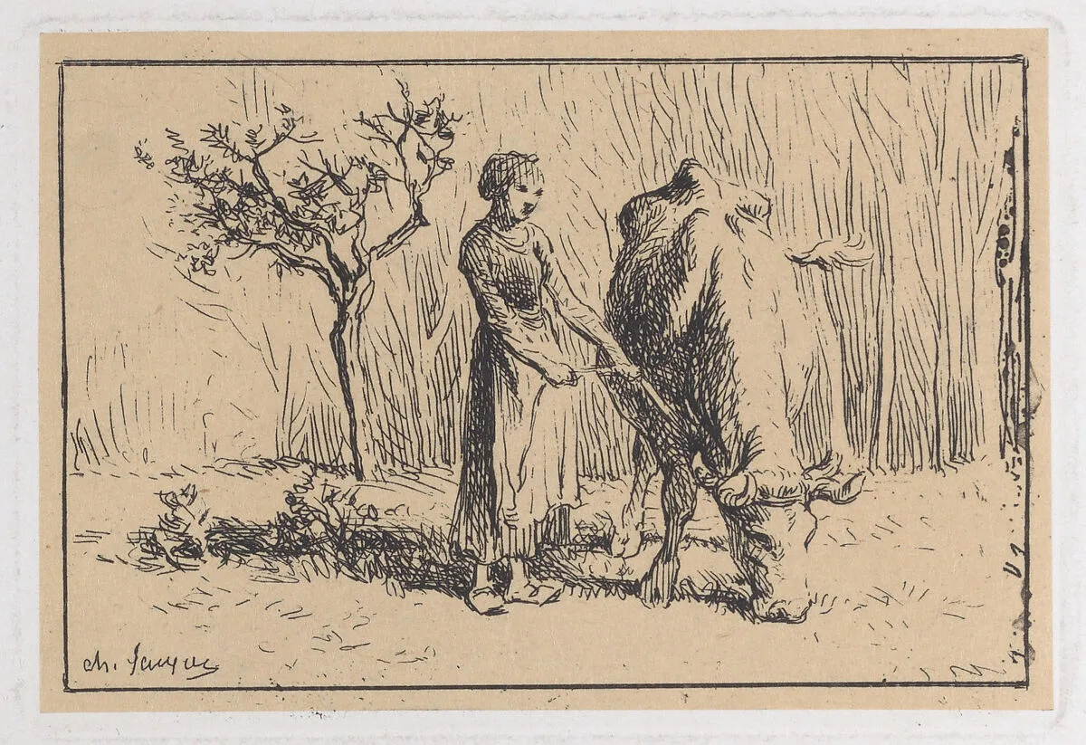 Grazing Cow — Charles Jacque