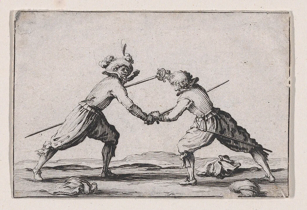 Le Duel a l'Épée (The Duel with Swords), from Les Caprices Series A, The Florence Set — Jacques Callot|Lorenzo de' Medici