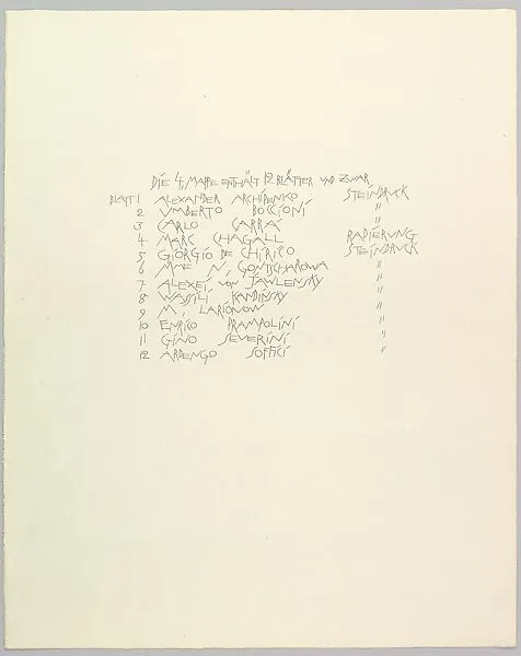 Bauhaus Portfolio IV: Table of Contents/Imprint — Lyonel Charles Feininger