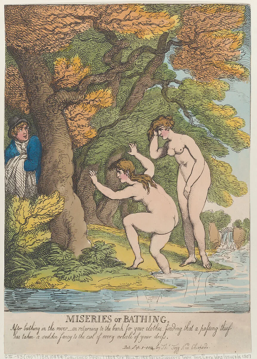 Miseries of Bathing — Thomas Tegg|Thomas Rowlandson