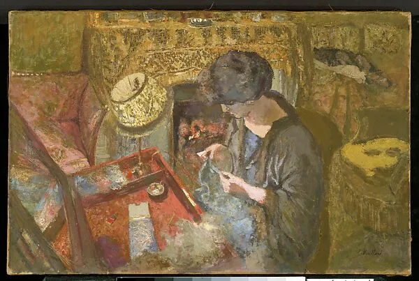 The Small Drawing-Room: Mme Hessel at Her Sewing Table — Edouard Vuillard