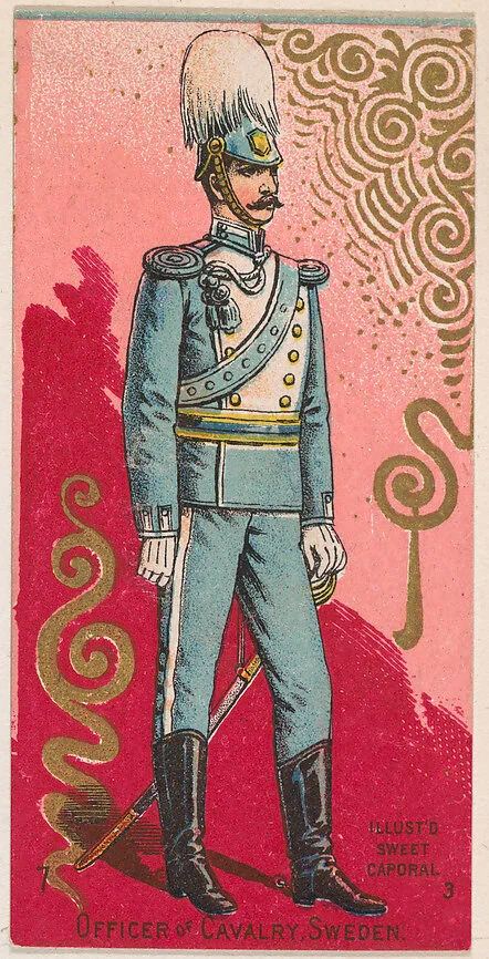 Officer of Cavalry, Sweden, from the Military Series (N224) issued by Kinney Tobacco Company to promote Sweet Caporal Cigarettes — Kinney Brothers Tobacco Company