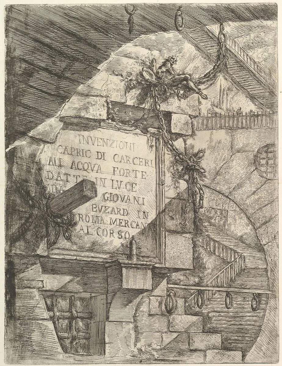 Title Page, from "Carceri d'invenzione" (Imaginary Prisons) — Giovanni Battista Piranesi|Giovanni Bouchard