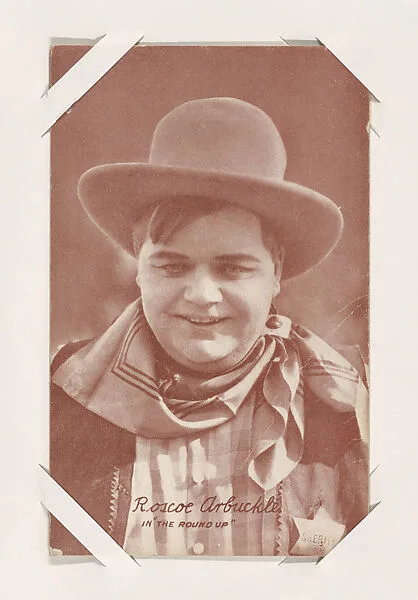 Roscoe Arbuckle in "The Round Up" from Western Stars or Scenes Exhibit Cards series (W412) — Unknown