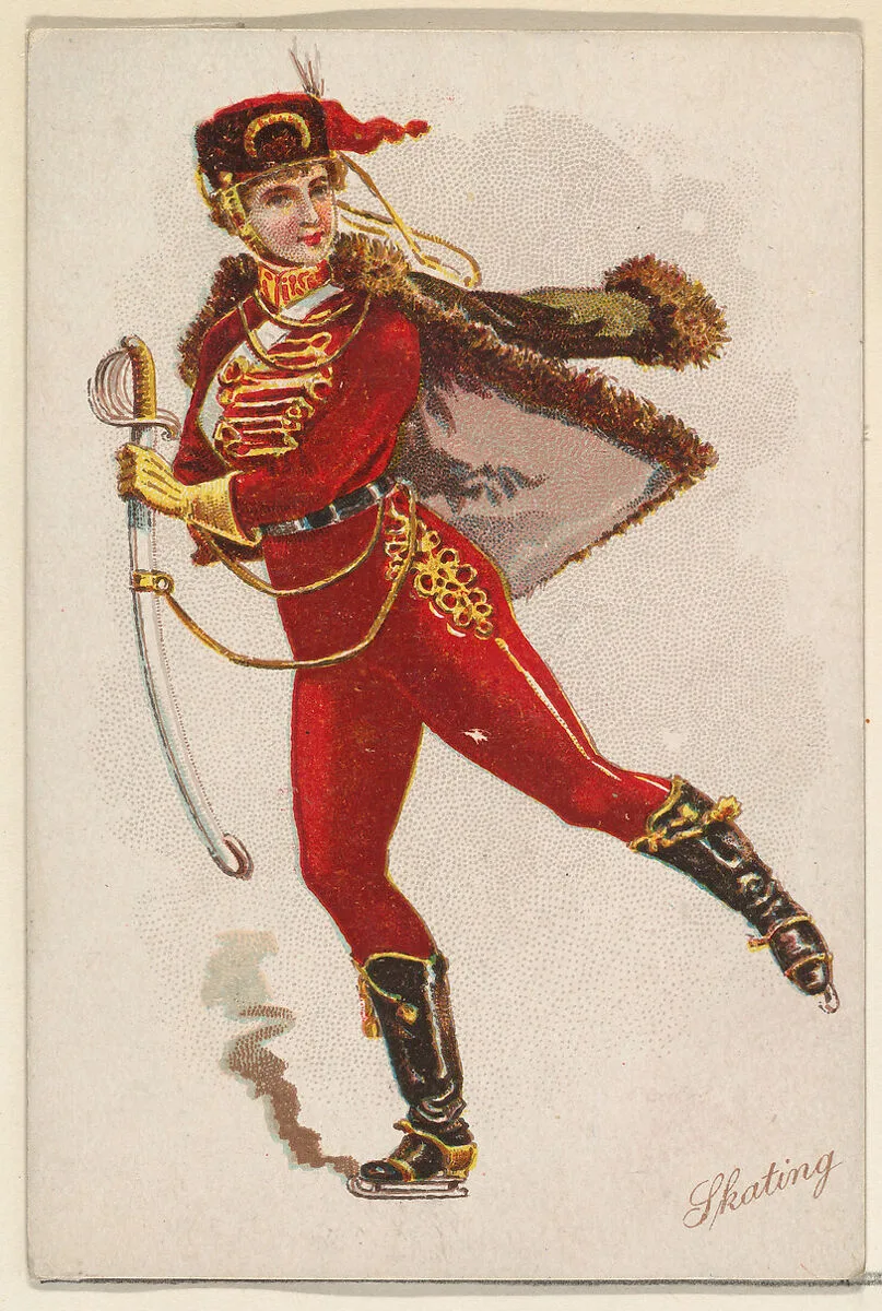 Skating, from the Pretty Athletes series (N196) issued by Wm. S. Kimball & Co. — Julius Bien & Co.|William S. Kimball & Company