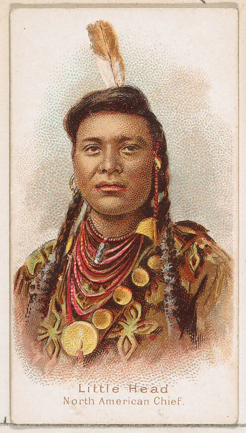 Little Head, North American Chief, from the Savage and Semi-Barbarous Chiefs and Rulers series (N189) issued by Wm. S. Kimball & Co. — William S. Kimball & Company