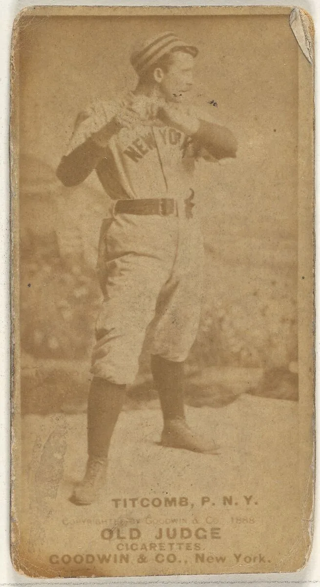 Ledell "Cannonball" Titcomb, Pitcher, New York, from the Old Judge series (N172) for Old Judge Cigarettes — Goodwin & Company