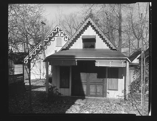 [Two Folk Victorian Cottages at Ossining Camp Woods, New York]