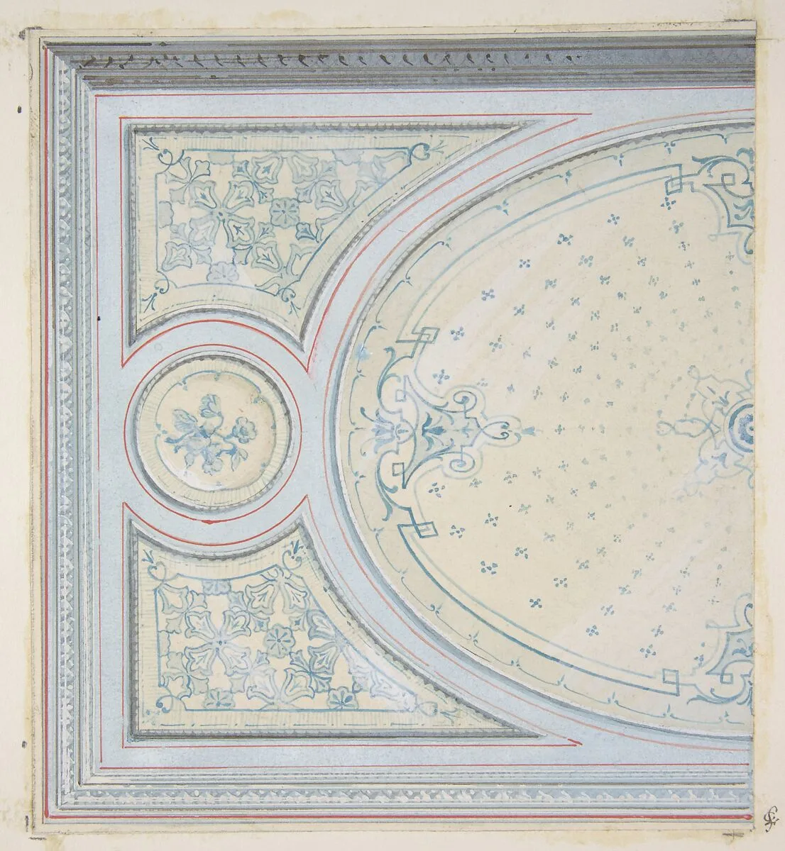 Design for the decoration of a ceiling — Jules-Edmond-Charles Lachaise|Eugène-Pierre Gourdet