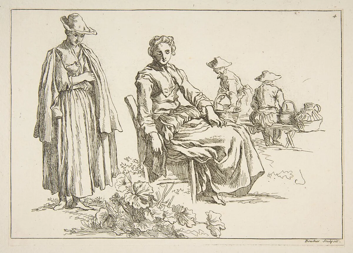 Sheet of Sketches — François Boucher|Abraham Bloemaert