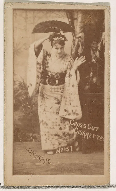 Card Number 157, Jarbeau, from the Actors and Actresses series (N145-1) issued by Duke Sons & Co. to promote Cross Cut Cigarettes — W. Duke, Sons & Co.