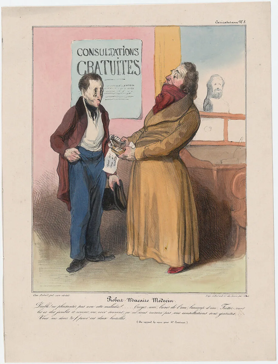 Plate 8: Robert Macaire, doctor, from 'Caricaturana,' published in Les Robert Macaires — Charles Philipon|Honoré Daumier|Junca|Aubert et Cie|Aubert et Cie