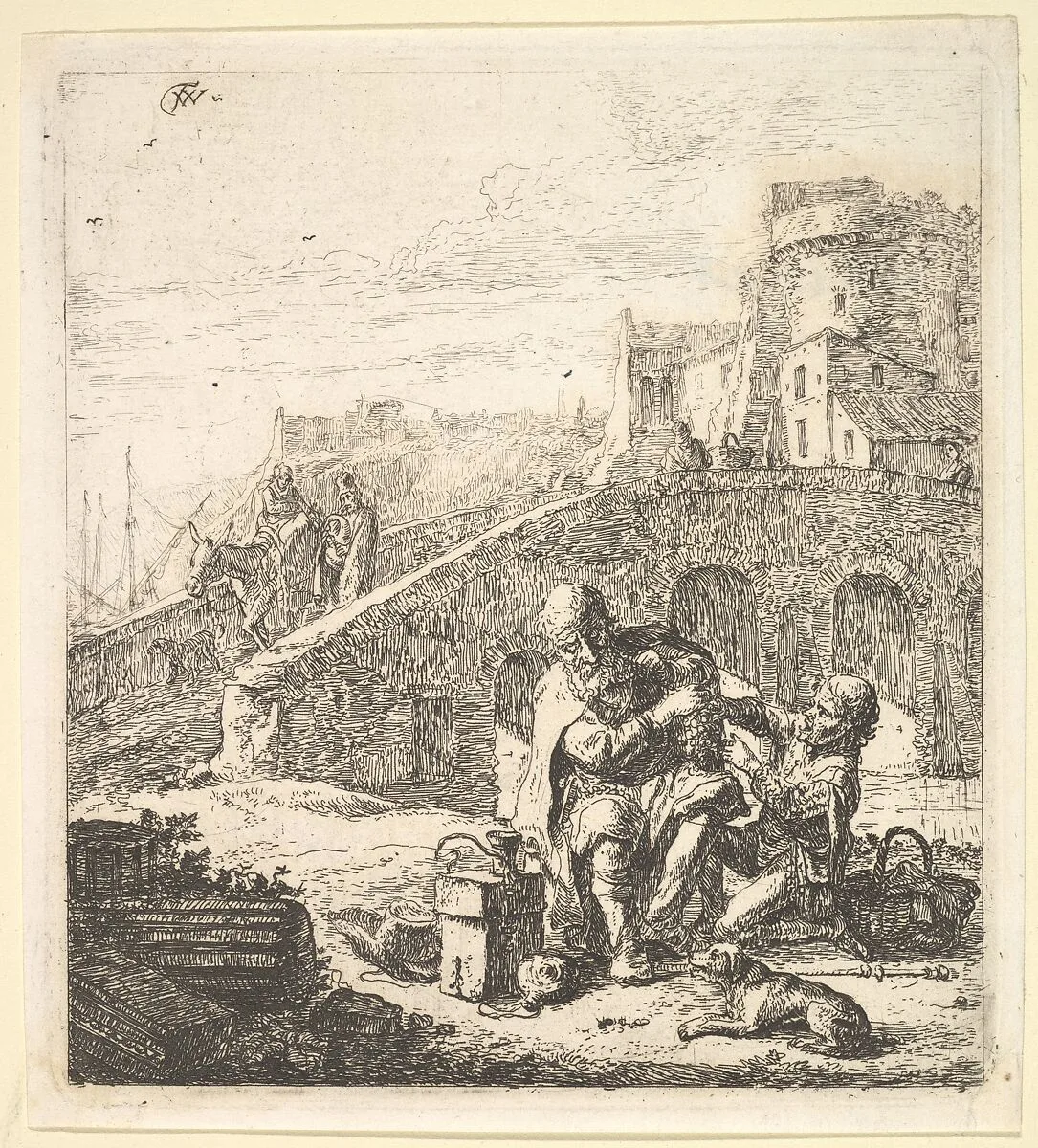 Lazarillo Stealing Grapes from the Poor Blind Beggar — Thomas Wijck