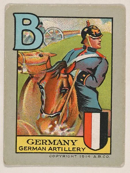 Germany, German Artillery, bakery insert from the European War Flip Cards series (D28), issued by the Welle-Boettler Bakery Company — Welle-Boettler Bakery Company