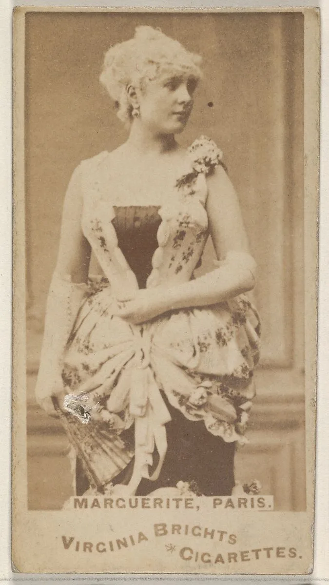Marguerite, Paris, from the Actors and Actresses series (N45, Type 1) for Virginia Brights Cigarettes — Allen & Ginter