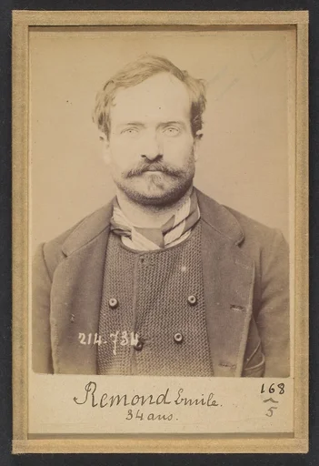 Remond. Émile, Adolphe. 34 ans, né à Bagnolet (Seine). Carrier. Anarchiste. 26/2/94.