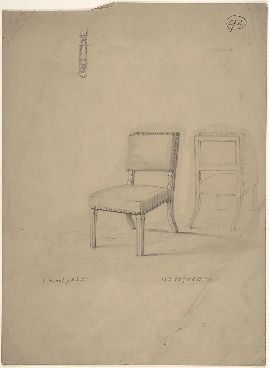 View of Front and Rear of Chair — Charles Hindley and Sons