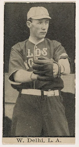 Lee William "Flame" Delhi, Los Angeles, from Mono Cigarettes Leading Actresses and Baseball Players series, 1910-1911