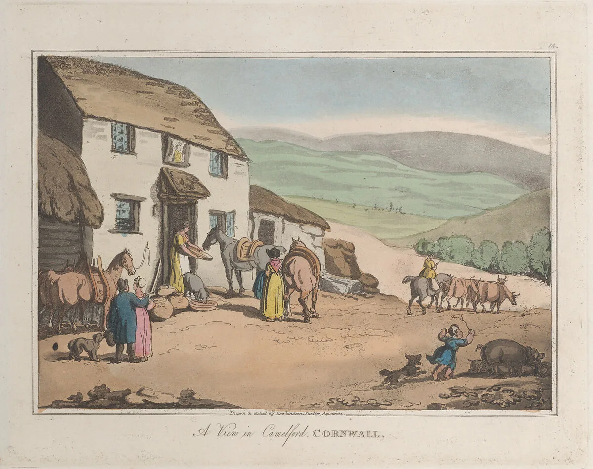 A View of Camelford, Cornwall — Thomas Rowlandson|Joseph Constantine Stadler
