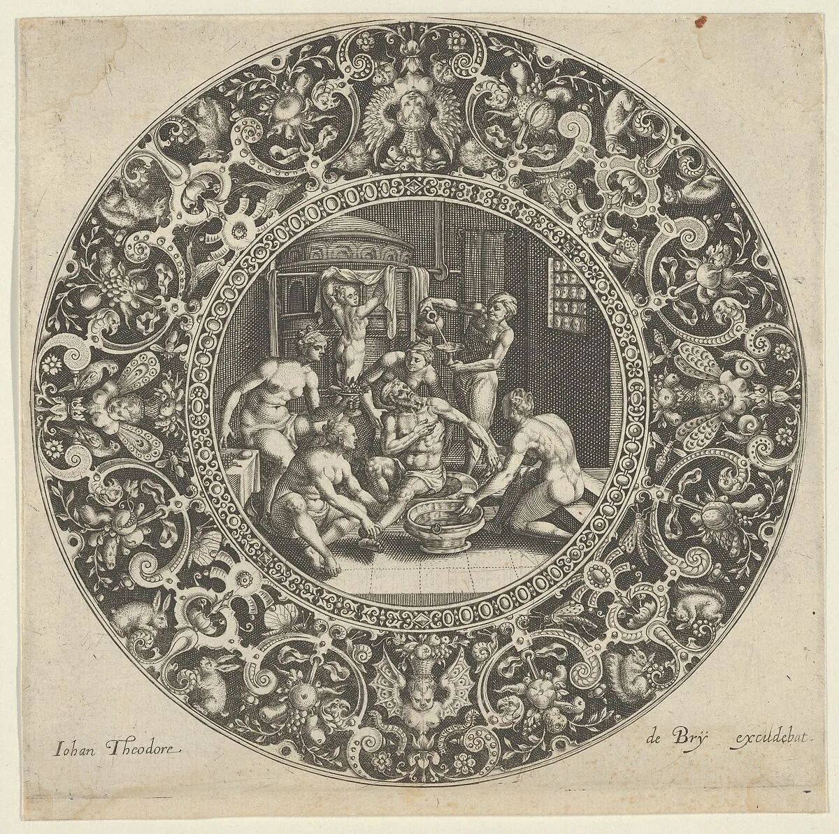 Sardanapal in the Bath — Johann Theodor de Bry|Crispijn de Passe the Elder|Maerten de Vos