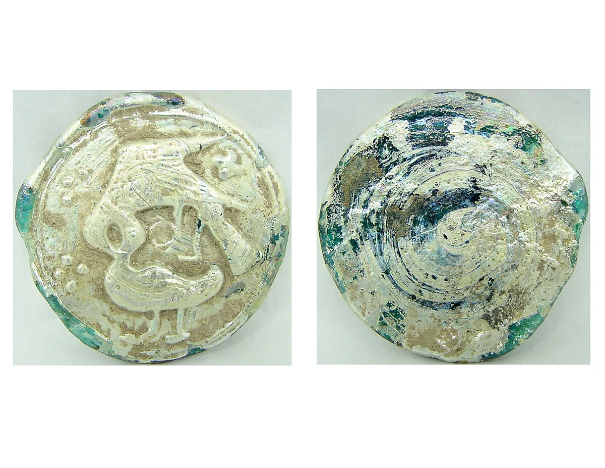 Glass Medallion with Molded Decoration — Unknown